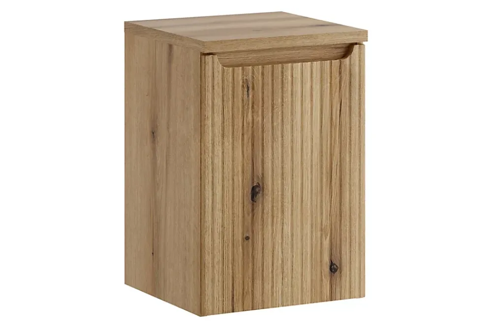 Armoire De Salle De Bains|Furnidea Meuble bas de salle de bain 40 cm avec panier à linge et plan NOVA chêne Coast Evoke