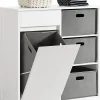 Armoire De Salle De Bains|Sobuy Meuble Bas de Salle de Bain avec 1 Tiroir, 1 Panier à Linge et 3 Panier, BZR77-W,