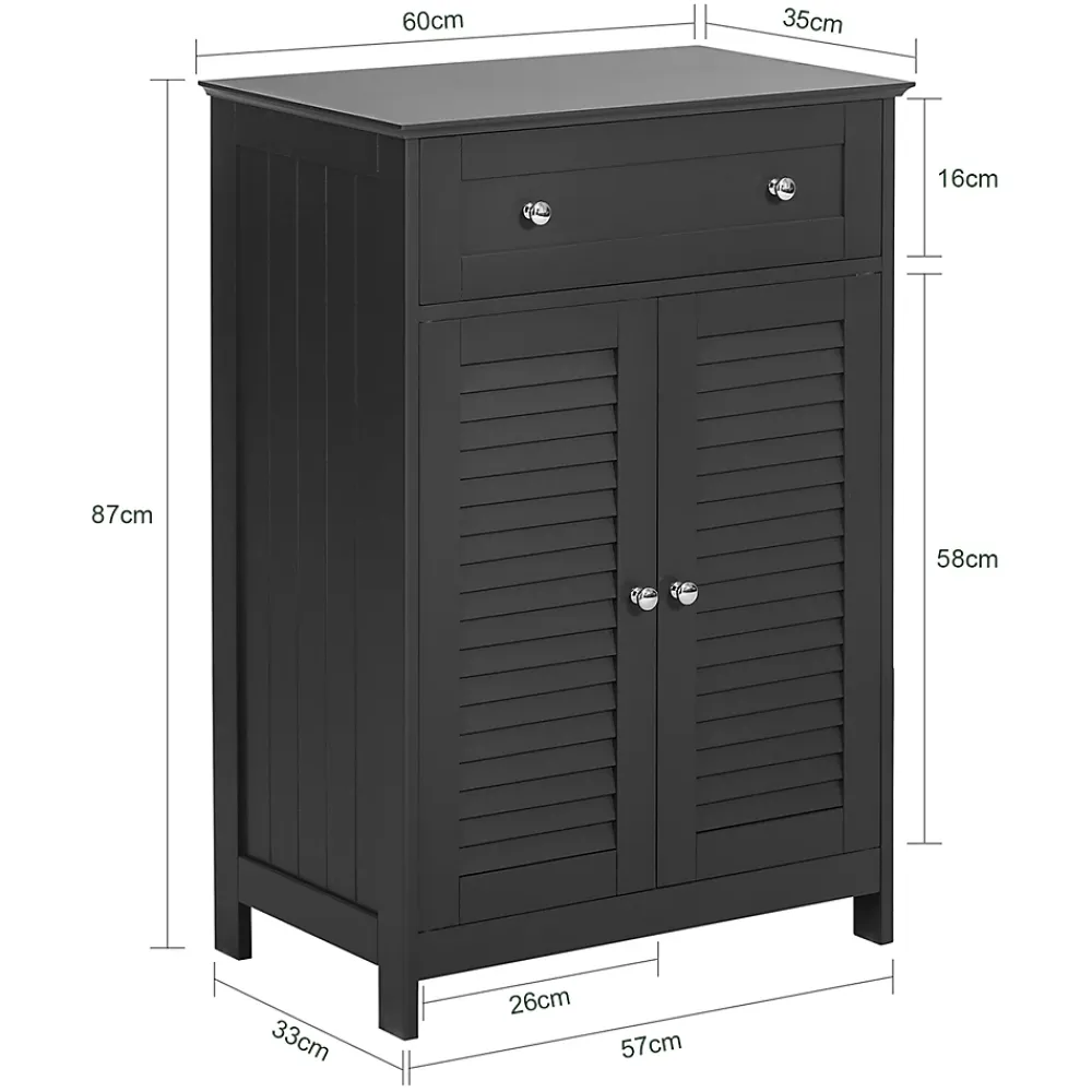 Sobuy Meuble Bas de Salle de Bain avec Tiroir, Buffet Commode, FRG238-DG,