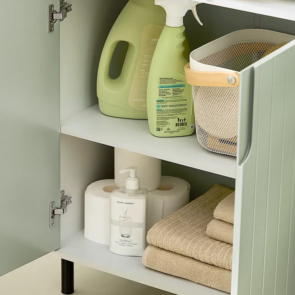 Armoire De Salle De Bains|Sobuy Meuble Bas de Salle de Bain Meuble de Rangement avec 2 Portes, BZR138-GR,