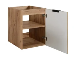 Armoire De Salle De Bains|Furnidea Meuble bas de salle de bain à suspendre avec une porte FLOW CHÊNE 40 cm