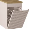Armoire De Salle De Bains|Furnidea Meuble bas de salle de bain NOVA CACHEMIRE avec panier à linge et plan CHÊNE 40 cm