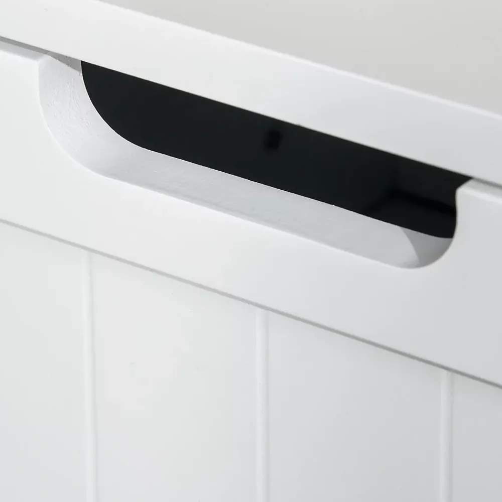 kleankin Meuble bas de salle de bain multi-rangements grande niche 2 tiroirs placard double porte avec étagère MDF blanc