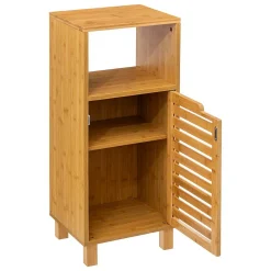 Colonne De Salle De Bains|5Five Meuble colonne 1 porte Bambou Sicela -