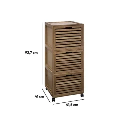 Etagère Salle De Bains|5Five Meuble colonne 3 tiroirs Bambou Sicela -
