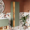 Bernstein Meuble Colonne Armoire suspendue Vert jade mat MDF 60x24x170cm (LxHxP), Charnières flexibles gauche/droite - BELDIVO