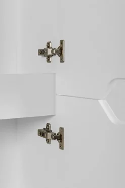 Furnidea Meuble colonne de salle de bain suspendu MODERN blanc 35 x 136 cm