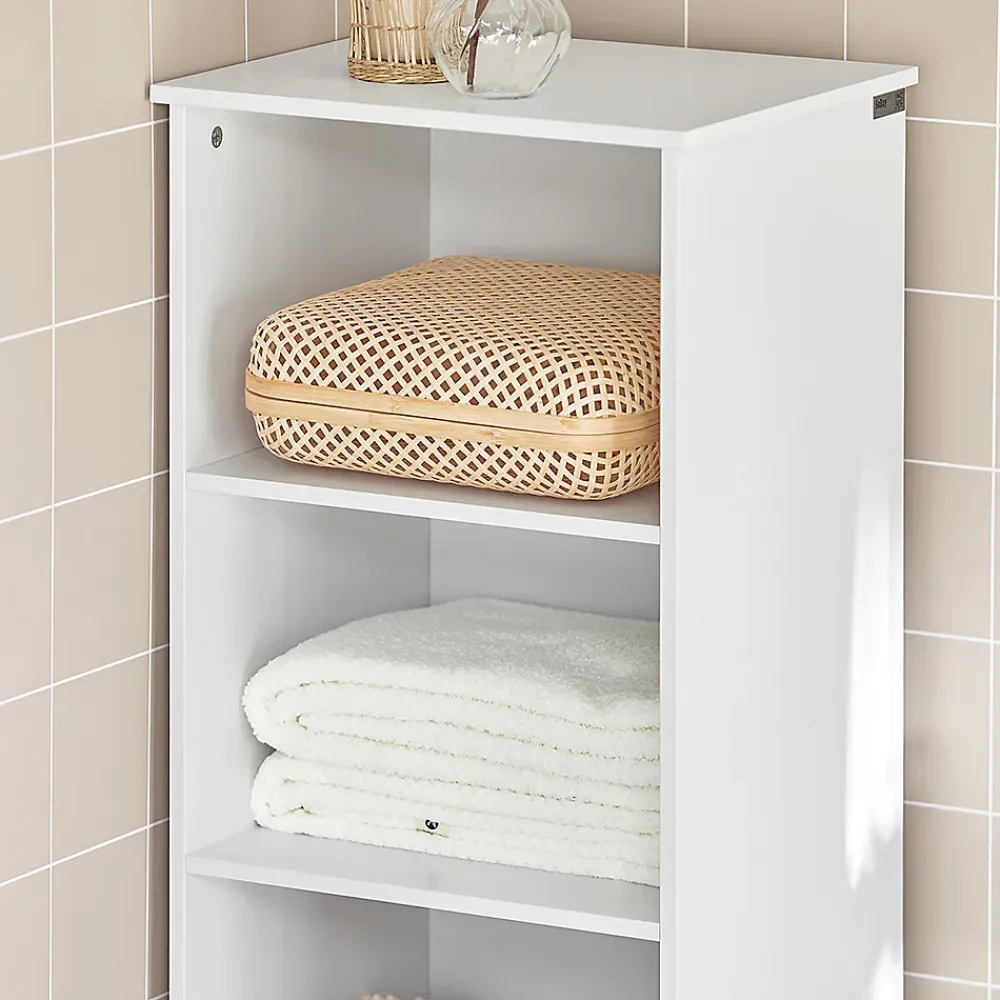 Colonne De Salle De Bains|Meuble De Salle De Bains Faible Profondeur|Sobuy Meuble Colonne de Salle de Bain Armoire Haute Meuble Rangement, BZR17-W,