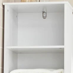 Colonne De Salle De Bains|Meuble De Salle De Bains Faible Profondeur|Sobuy Meuble Colonne de Salle de Bain Armoire Haute Meuble Rangement, BZR17-W,