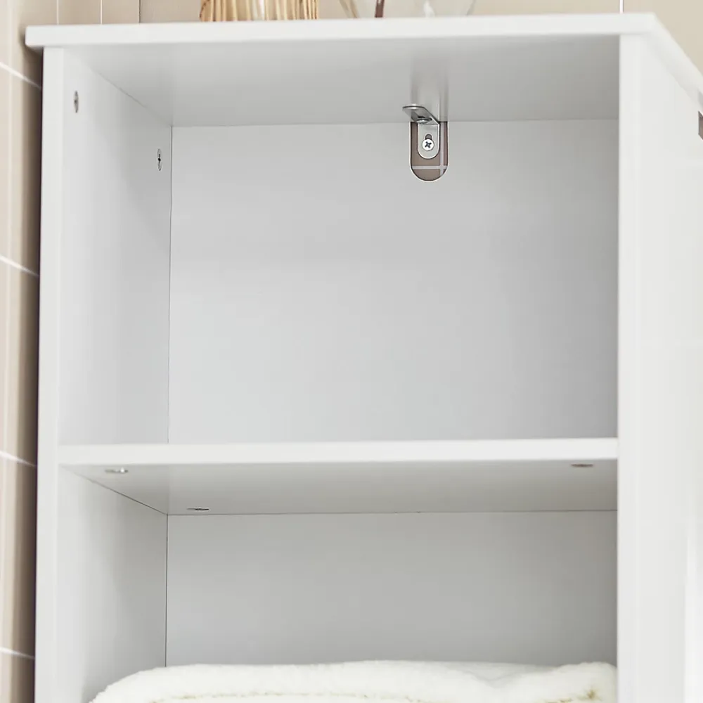 Colonne De Salle De Bains|Meuble De Salle De Bains Faible Profondeur|Sobuy Meuble Colonne de Salle de Bain Armoire Haute Meuble Rangement, BZR17-W,