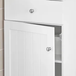 Colonne De Salle De Bains|Meuble De Salle De Bains Faible Profondeur|Sobuy Meuble Colonne de Salle de Bain Armoire Haute Meuble Rangement, BZR17-W,
