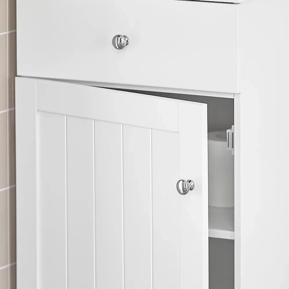 Colonne De Salle De Bains|Meuble De Salle De Bains Faible Profondeur|Sobuy Meuble Colonne de Salle de Bain Armoire Haute Meuble Rangement, BZR17-W,