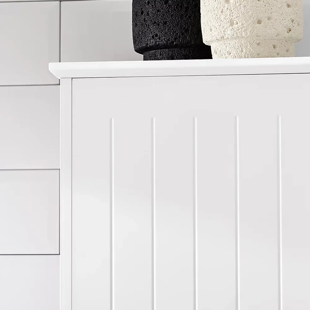 Sobuy Meuble Colonne de Salle de Bain avec 2 Portes et 1 Tiror, BZR109-W,