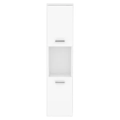 [En.Casa] Meuble colonne de salle de bain suspendu Krildihana 131 x 30 x 30 cm blanc argent en.casa
