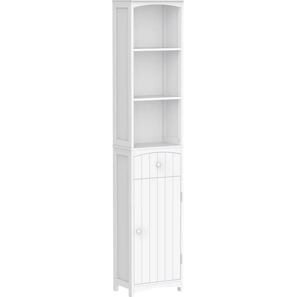 Homcom Meuble colonne de salle de bain moderne 34L x 24l x 170H cm blanc