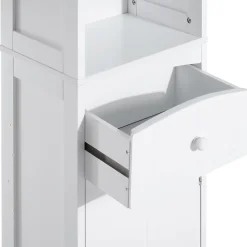 Homcom Meuble colonne de salle de bain moderne 34L x 24l x 170H cm blanc