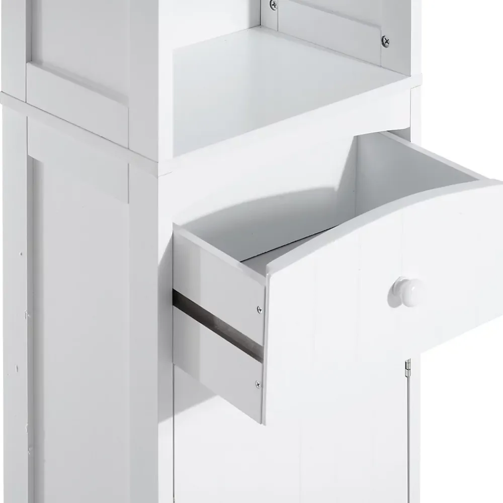 Homcom Meuble colonne de salle de bain moderne 34L x 24l x 170H cm blanc