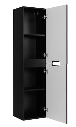 Furnidea Meuble colonne de salle de bain suspendu VENA noir 36 x 136 cm