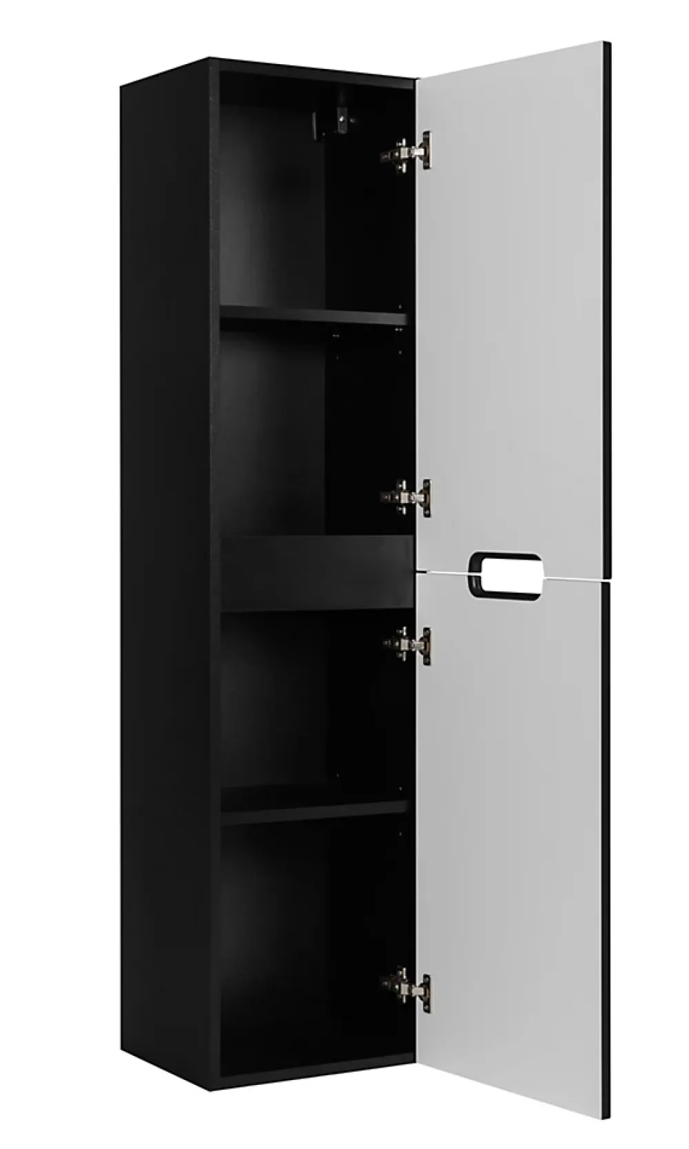 Furnidea Meuble colonne de salle de bain suspendu VENA noir 36 x 136 cm