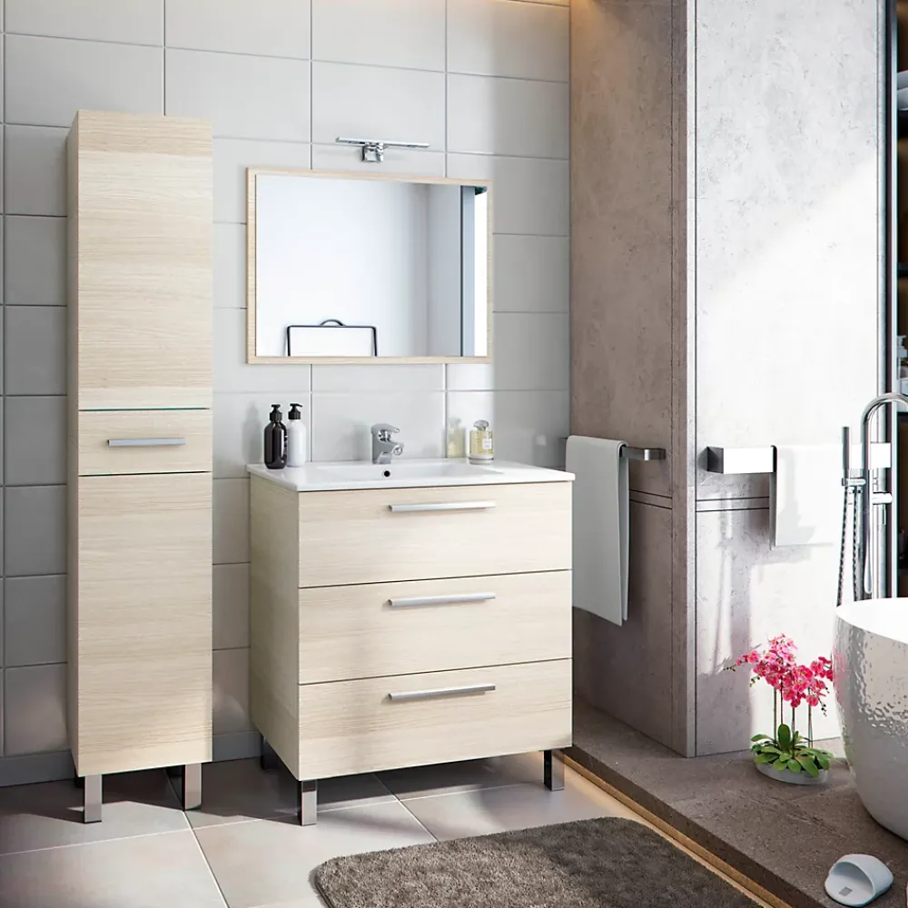 Ondee Meuble colonne de salle de bains l.35 cm effet bois Ondise