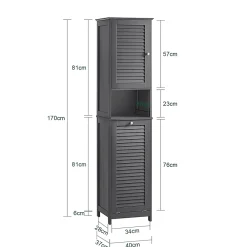 Colonne De Salle De Bains|Sobuy Meuble Colonne de Salle de Bain, 1 Porte, 1 Tiroir et 1 Panier à Linge, BZR124-DG,