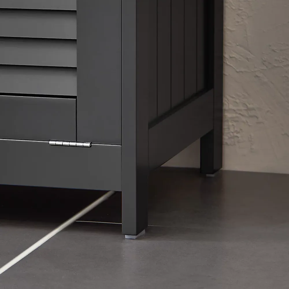 Colonne De Salle De Bains|Sobuy Meuble Colonne de Salle de Bain, 1 Porte, 1 Tiroir et 1 Panier à Linge, BZR124-DG,