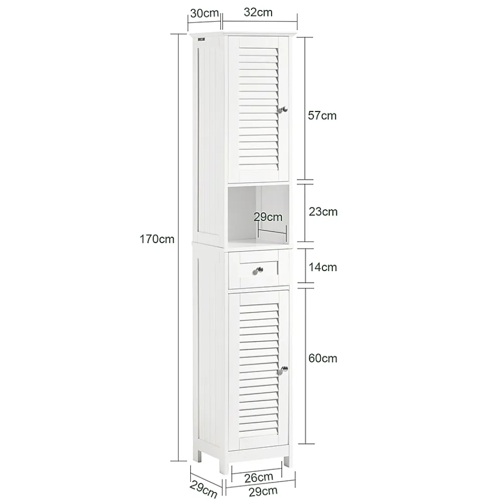 Sobuy Meuble Colonne de Salle de Bain Armoire haute, FRG236-W,