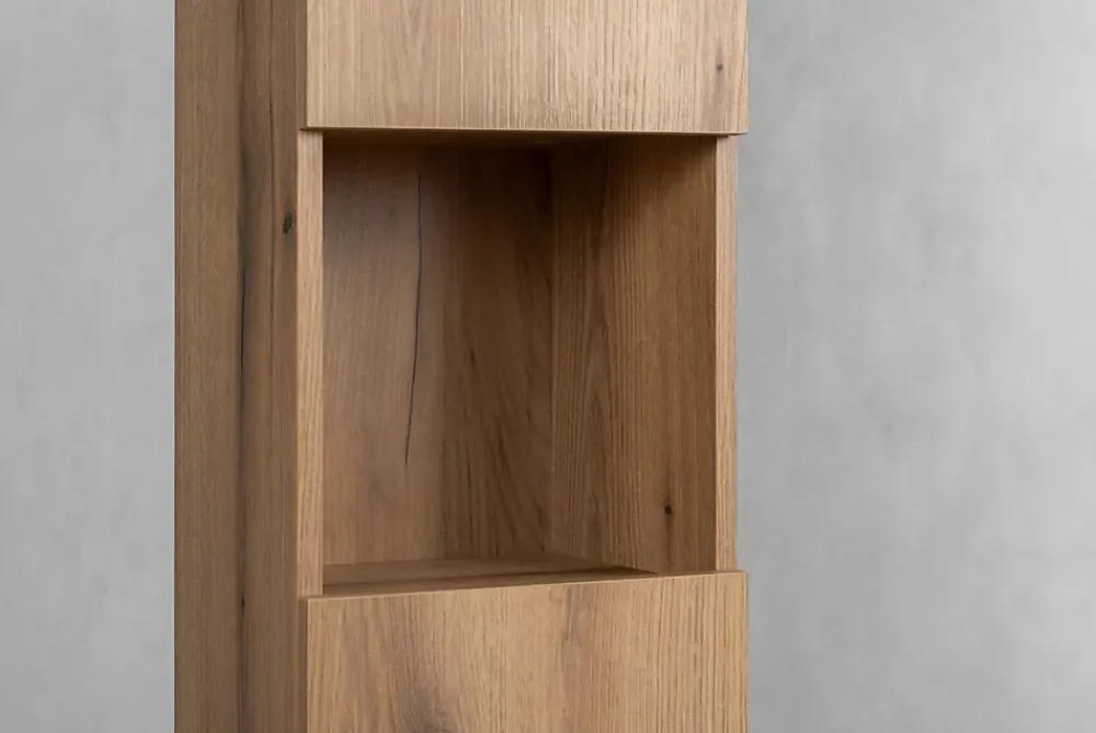 Furnidea Meuble colonne de salle de bain à suspendre NOVA OAK 30 X 140 cm