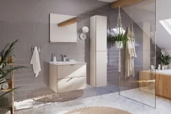 Colonne De Salle De Bains|Furnidea Meuble colonne de salle de bain à suspendre DALIA CACHEMIRE 30/80 cm