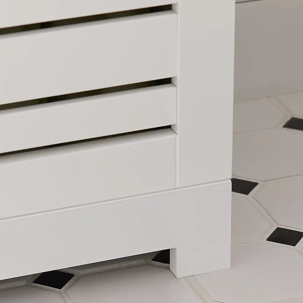 Sobuy Meuble Colonne de Salle de Bain avec 3 Etagères et 2 Portes, BZR44-W,