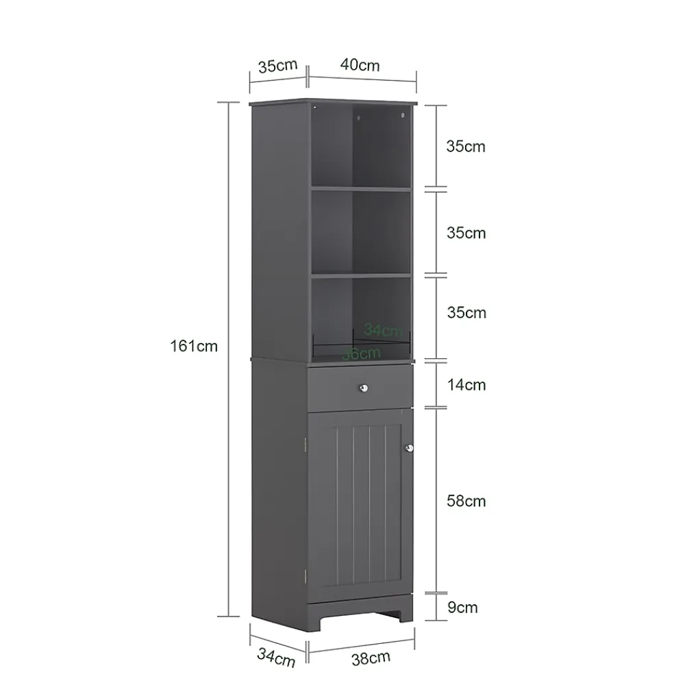 Colonne De Salle De Bains|Sobuy Meuble Colonne de Salle de Bain Armoire Rangement, BZR17-DG,