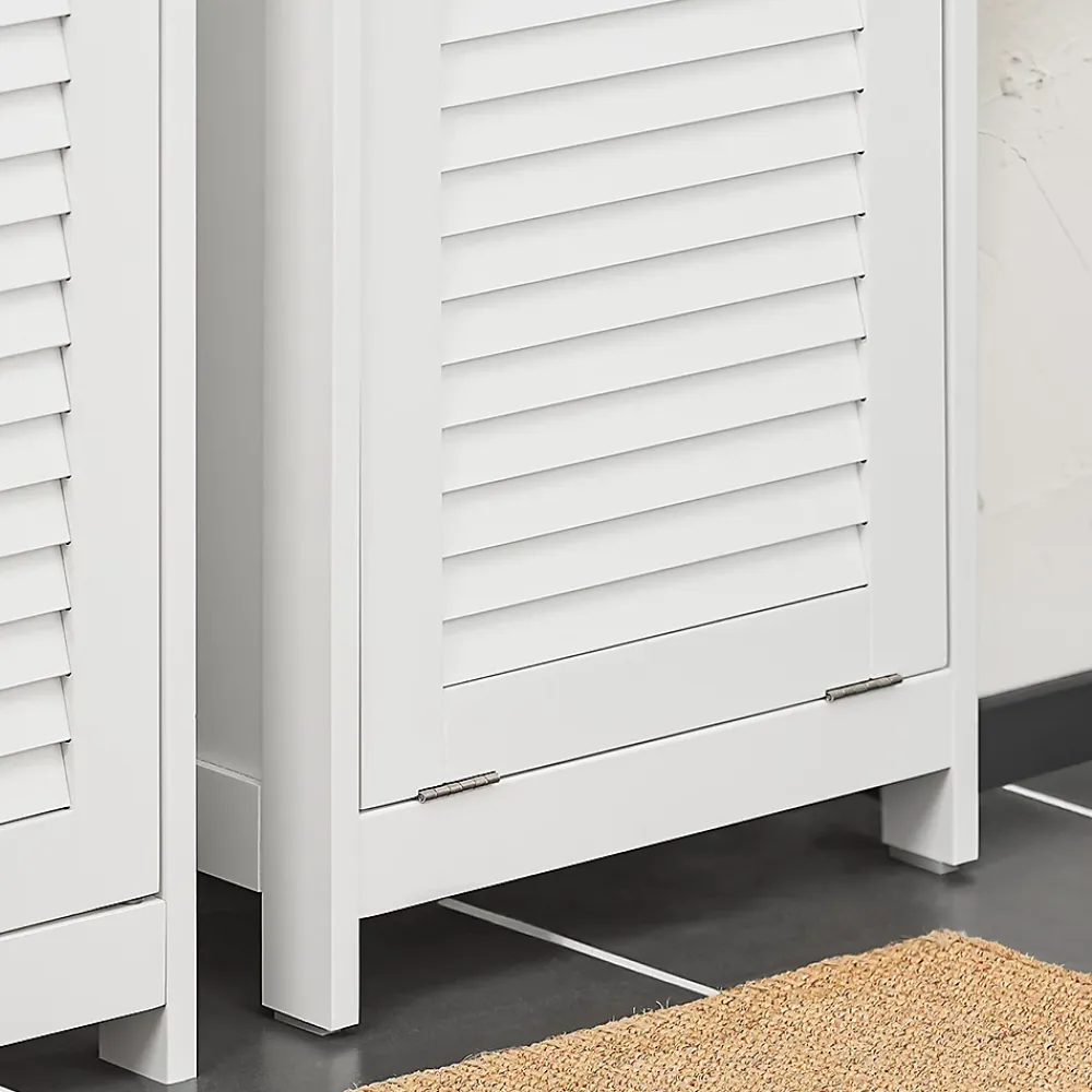 Colonne De Salle De Bains|Meuble De Salle De Bains Faible Profondeur|Sobuy Meuble Colonne de Salle de Bain avec 1 Porte, 1 Tiroir, 1 Panier à Linge, BZR124-W,
