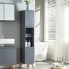 [En.Casa] Meuble colonne de salle de bain Overath 160 x 30 x 30 cm gris en.casa