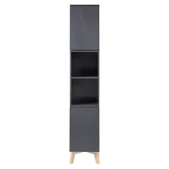 [En.Casa] Meuble colonne de salle de bain Overath 160 x 30 x 30 cm gris en.casa