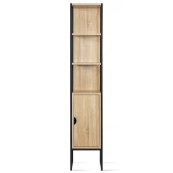 Armoire De Salle De Bains|IDMarket Meuble colonne salle de bain DETROIT 1 porte design industriel
