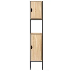 IDMarket Meuble colonne salle de bain DETROIT 2 portes design industriel