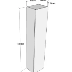 Planète Bain Meuble colonne salle de bain 140 cm suspendu - Noir mat - Karaib 2
