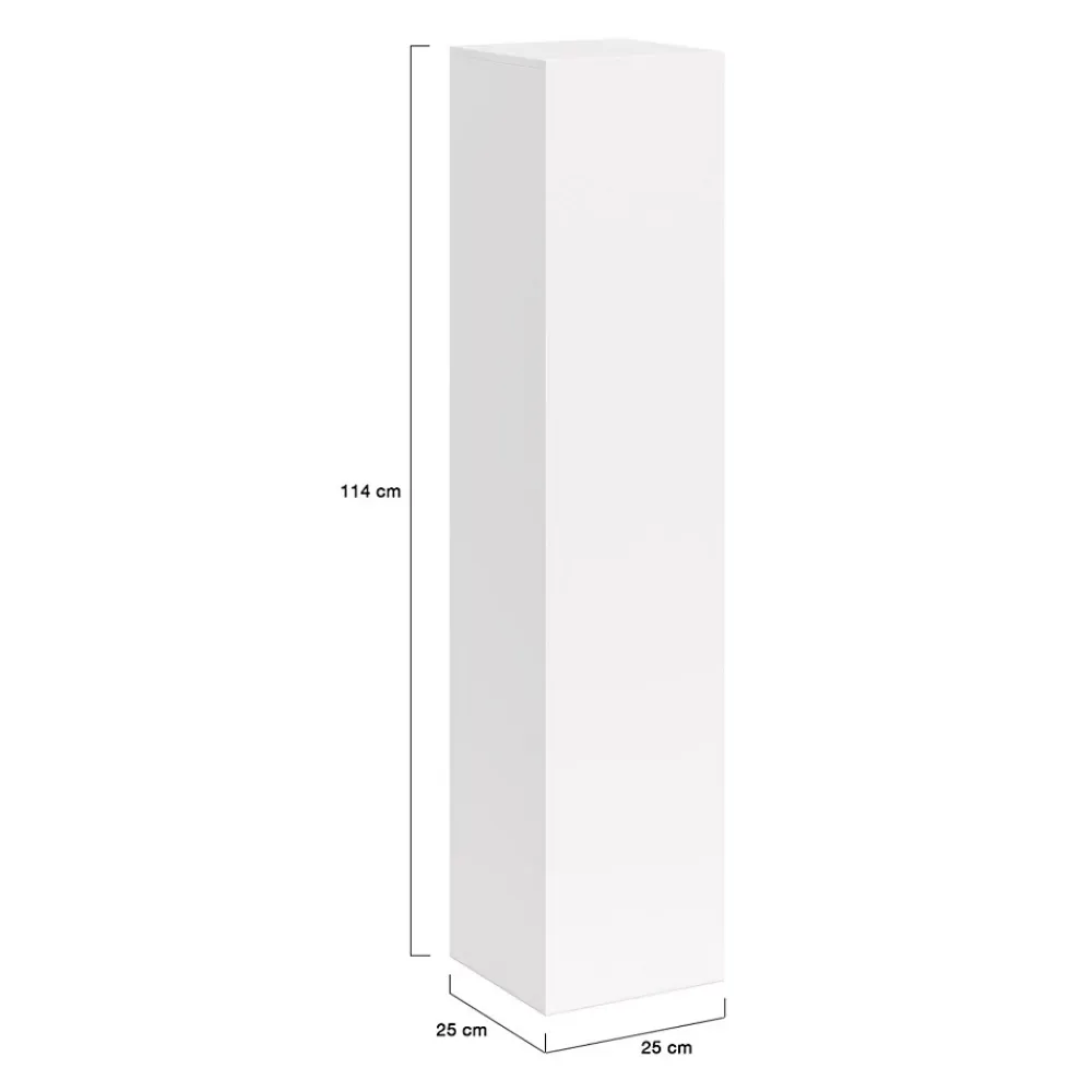 IDMarket Meuble colonne salle de bain suspendu blanc LILA
