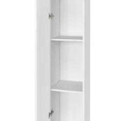 IDMarket Meuble colonne salle de bain suspendu blanc LILA