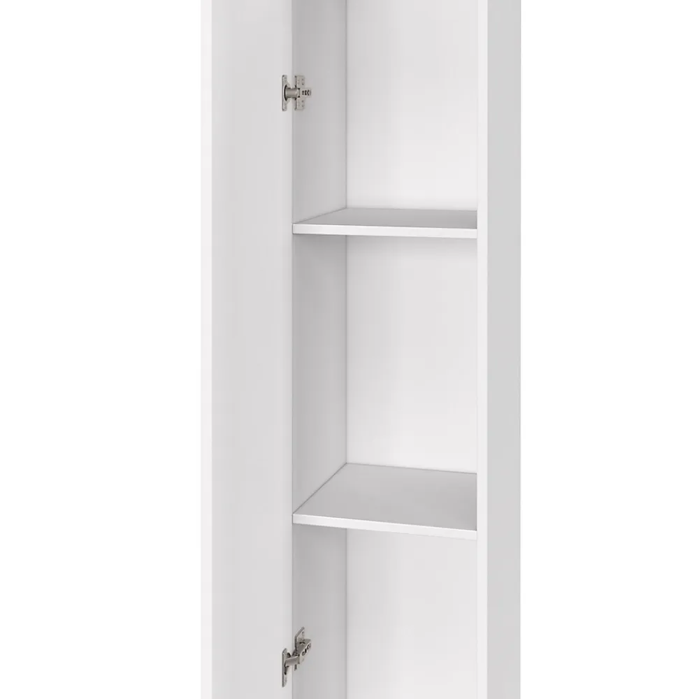 IDMarket Meuble colonne salle de bain suspendu blanc LILA