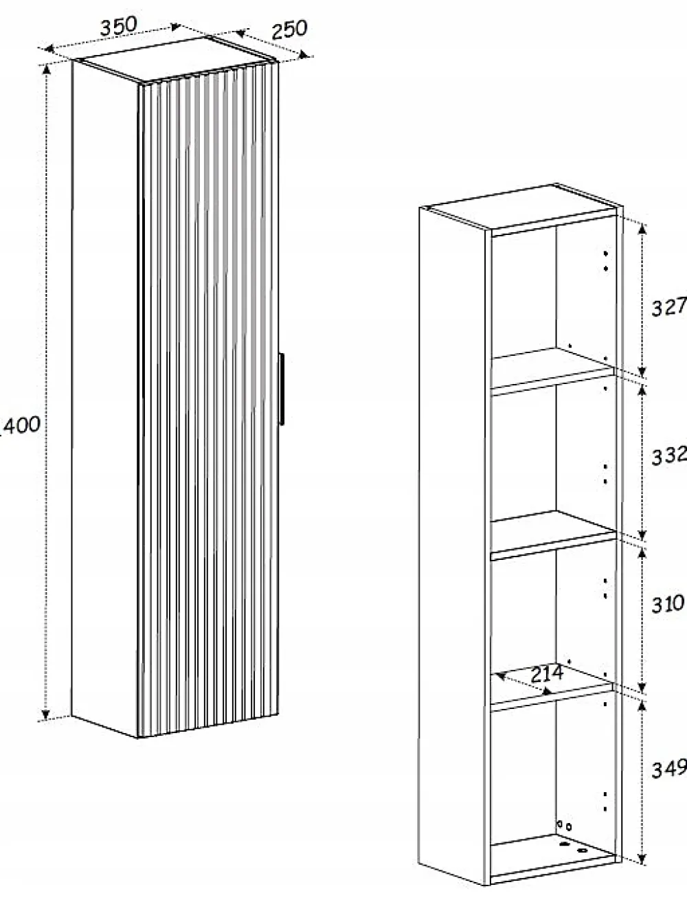 Colonne De Salle De Bains|Furnidea Meuble colonne suspendu de salle de bain ADEL NOIR 35 x 140 cm
