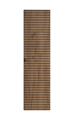 Furnidea Meuble colonne suspendu de salle de bain AURA LOFT noir et chêne 35/136 cm