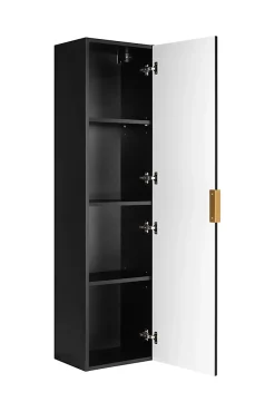 Colonne De Salle De Bains|Furnidea Meuble colonne suspendu de salle de bain FLOW noir 35 x 136 cm