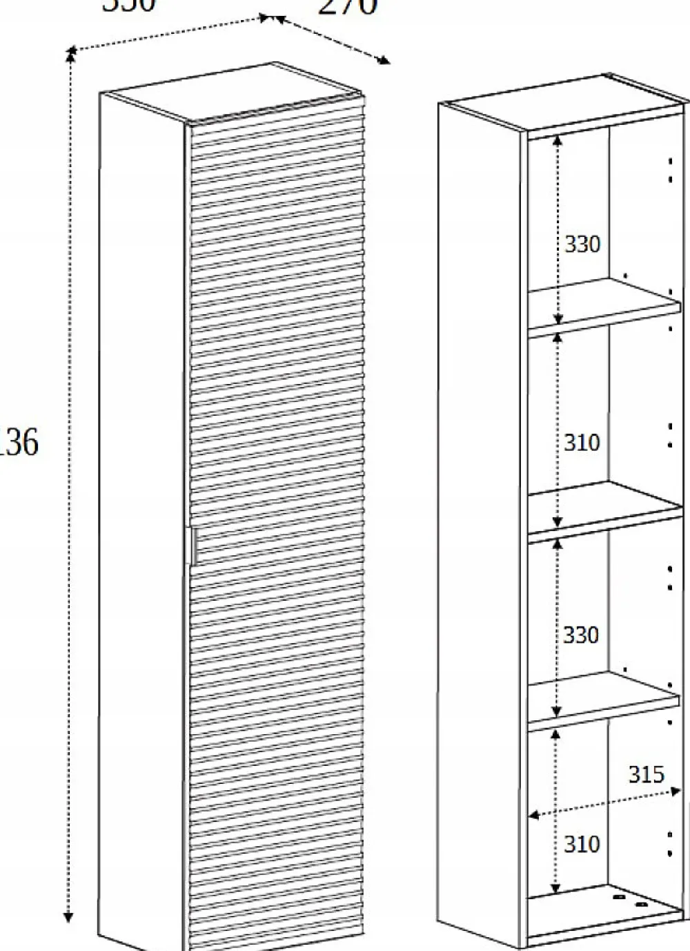 Colonne De Salle De Bains|Furnidea Meuble colonne suspendu de salle de bain FLOW noir 35 x 136 cm