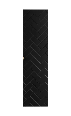Furnidea Meuble colonne suspendu de salle de bain MADIS NOIR 35 X 136 cm G