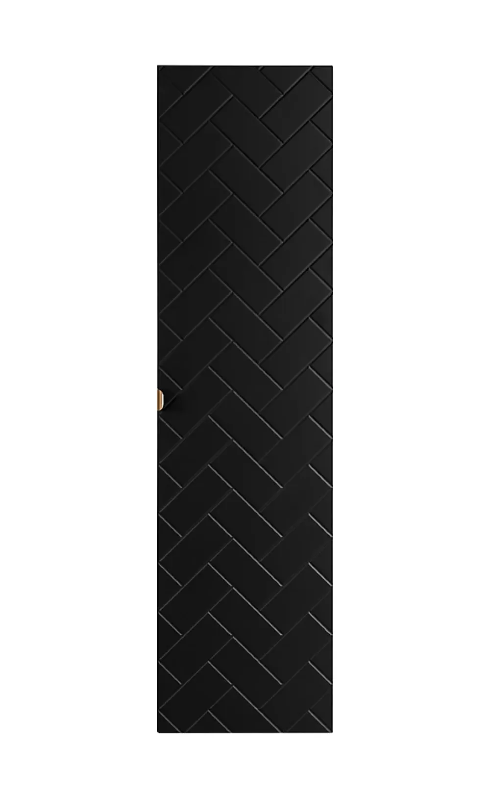 Furnidea Meuble colonne suspendu de salle de bain MADIS NOIR 35 X 136 cm G