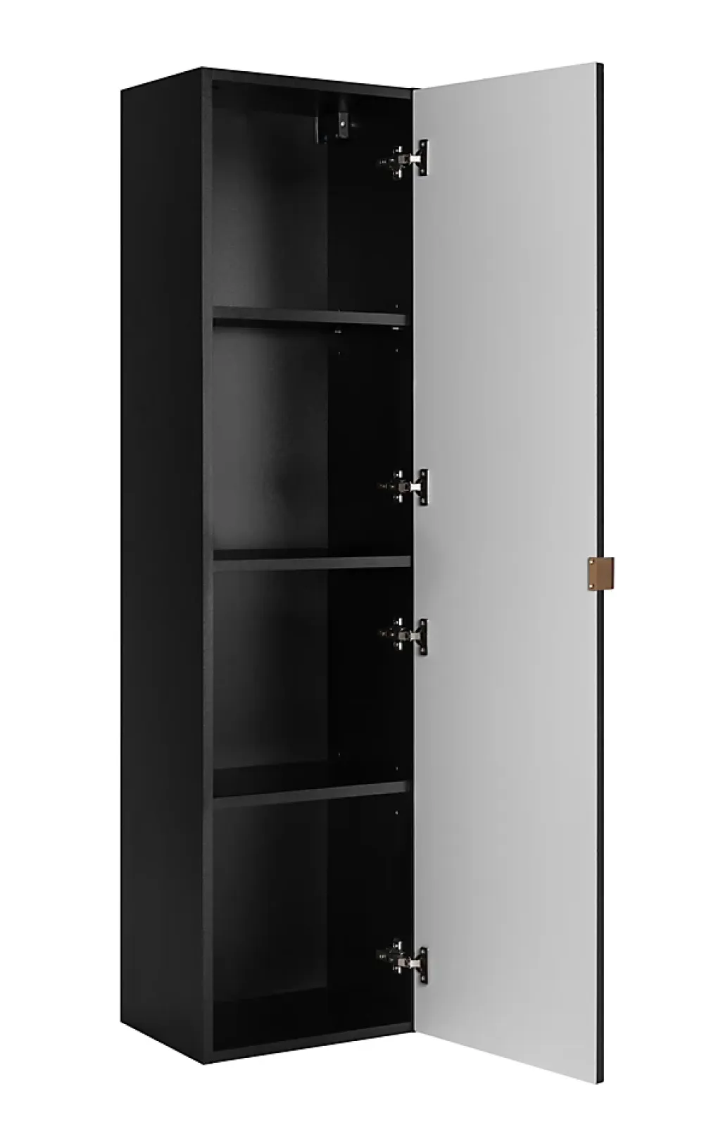 Furnidea Meuble colonne suspendu de salle de bain MADIS NOIR 35 X 136 cm G