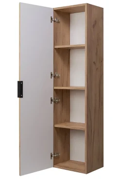 Colonne De Salle De Bains|Furnidea Meuble colonne suspendu de salle de bain FLOW chêne 35 x 136 cm