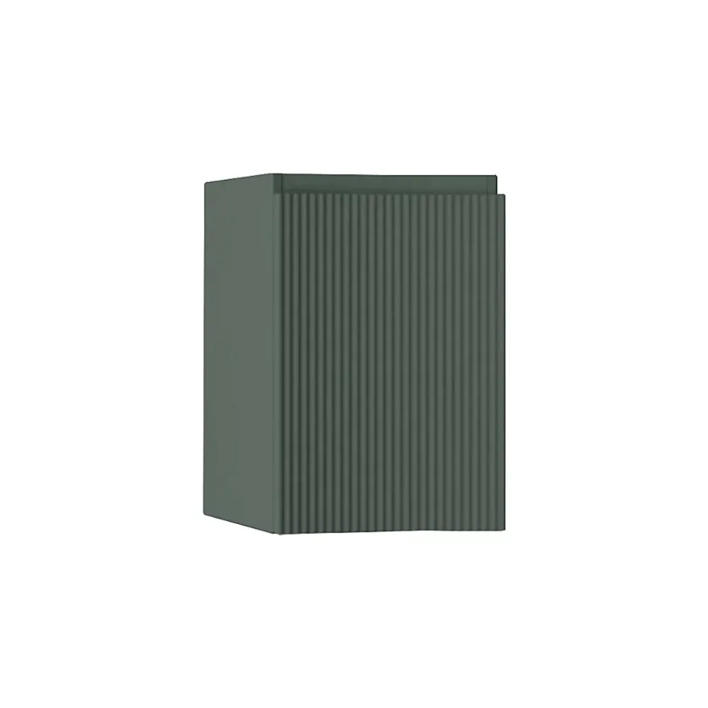 Meuble Sous-Vasque| Meuble complément sous vasque vert mat strié l.34 x H.55 x P.41 cm version gauche, Vague