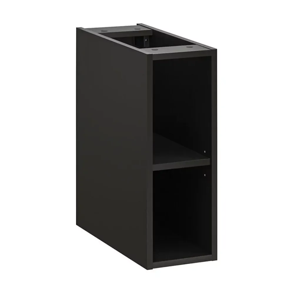 Plan Double Vasque|Meublorama Meuble de rangement additionnel sous vasque KINOKO 2 portes Gris anthracite L20 x P57 x H46 cm Meuble suspendu